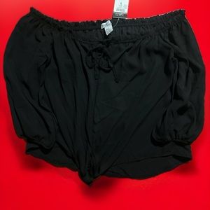 Black silky top, size small